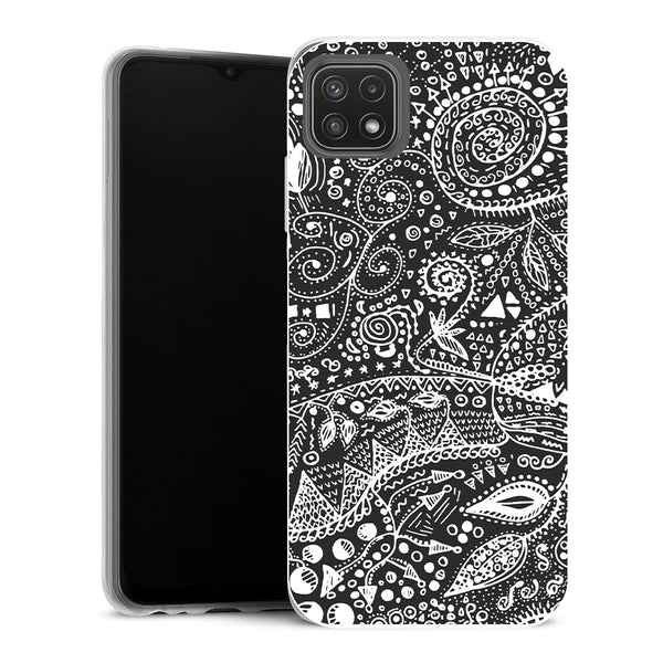 Coque Samsung Galaxy A22 5G Aesthetic aztec bw handmade - MaCoquePerso