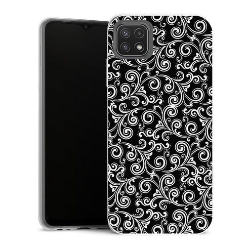 Coque Samsung Galaxy A22 5G Aesthetic black and white swirls - MaCoquePerso
