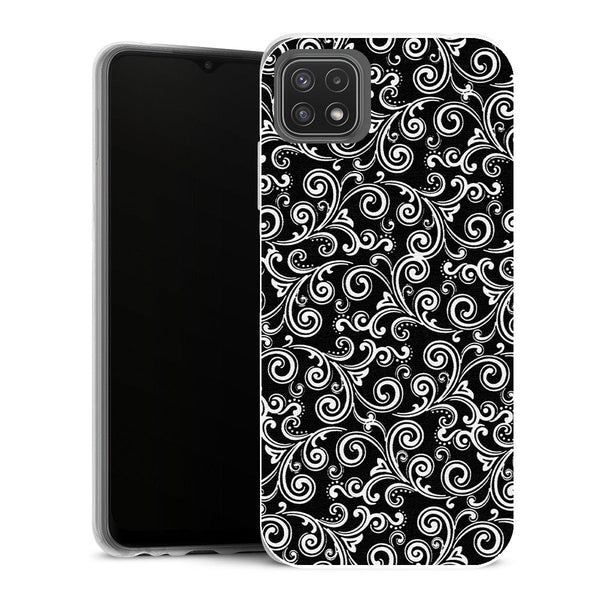 Coque Samsung Galaxy A22 5G Aesthetic black and white swirls - MaCoquePerso