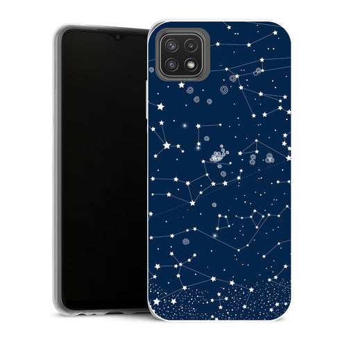 Coque Samsung Galaxy A22 5G Aesthetic Carte étoile bleu foncé - MaCoquePerso