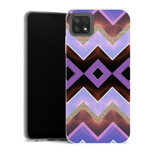 Coque Samsung Galaxy A22 5G Aesthetic Chevrons Azteque Violets - MaCoquePerso