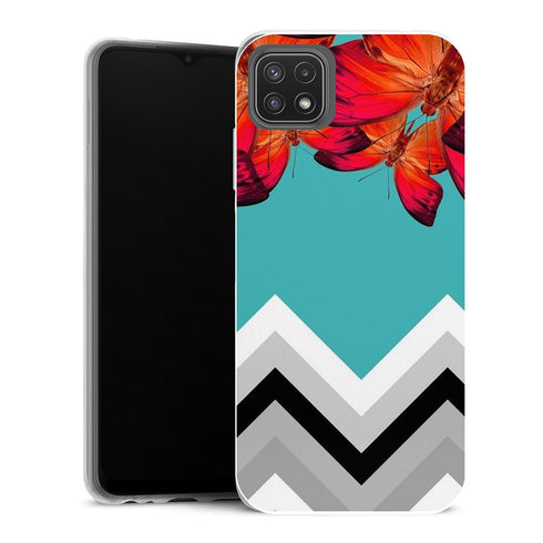 Coque Samsung Galaxy A22 5G Aesthetic Chevrons Papillon - MaCoquePerso