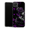 Coque Samsung Galaxy A22 5G Aesthetic Crâne avec roses noires et violettes - MaCoquePerso