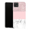 Coque Samsung Galaxy A22 5G Aesthetic Élégant blanc en marbre rose or rose pailleté - MaCoquePerso