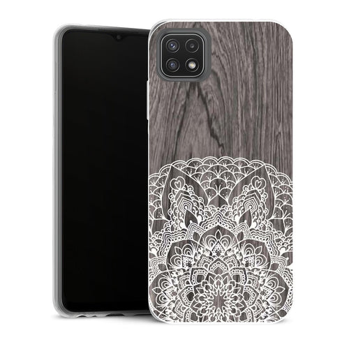 Coque Samsung Galaxy A22 5G Aesthetic Floral Lacet Bois - MaCoquePerso