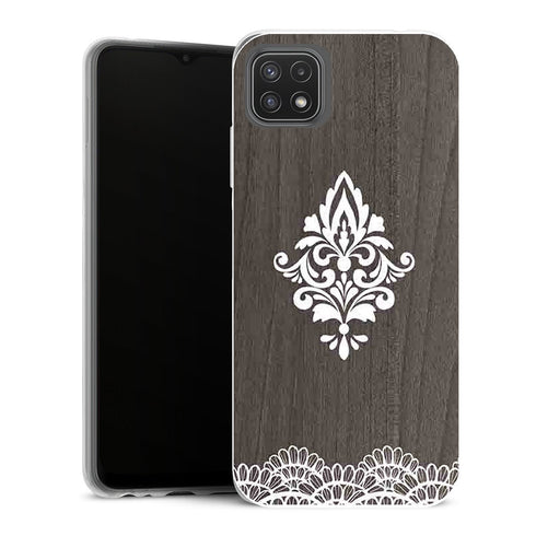 Coque Samsung Galaxy A22 5G Aesthetic Lace Woods Black - MaCoquePerso