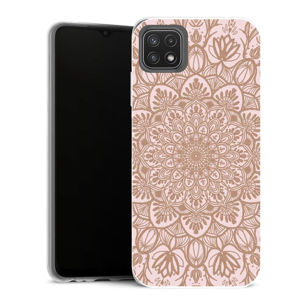 Coque Samsung Galaxy A22 5G Aesthetic Mandala Beige Or Rose - MaCoquePerso