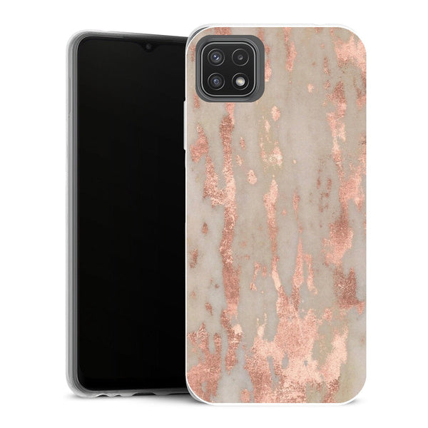 Coque Samsung Galaxy A22 5G Aesthetic Marbre de Gênes en or rose - MaCoquePerso