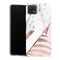 Coque Samsung Galaxy A22 5G Aesthetic Marbre en or rose et fougères tropicales - MaCoquePerso