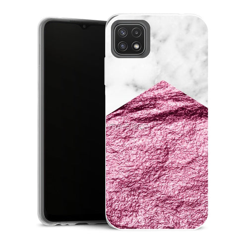 Coque Samsung Galaxy A22 5G Aesthetic Marbre or rose magenta - MaCoquePerso