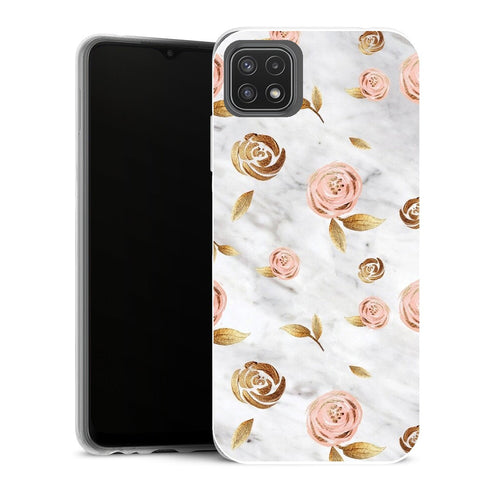 Coque Samsung Galaxy A22 5G Aesthetic Marbre rose d'or - MaCoquePerso