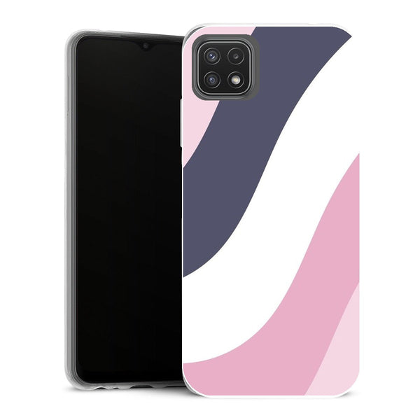 Coque Samsung Galaxy A22 5G Aesthetic Motif géométrique abstrait rose et gris blush moderne - MaCoquePerso