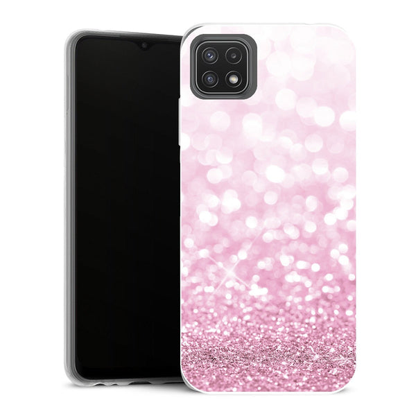 Coque Samsung Galaxy A22 5G Aesthetic Paillettes Rose - MaCoquePerso