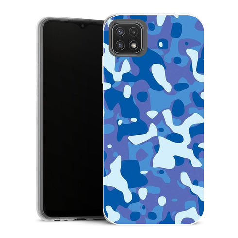 Coque Samsung Galaxy A22 5G Aesthetic Patron de camouflage camo bleu marine de l'armée - MaCoquePerso
