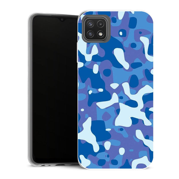 Coque Samsung Galaxy A22 5G Aesthetic Patron de camouflage camo bleu marine de l'armée - MaCoquePerso