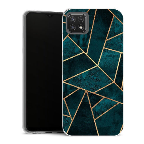 Coque Samsung Galaxy A22 5G Aesthetic Pierre turquoise profonde - MaCoquePerso