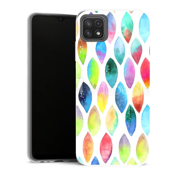 Coque Samsung Galaxy A22 5G Aesthetic Plumes Watercolors - MaCoquePerso