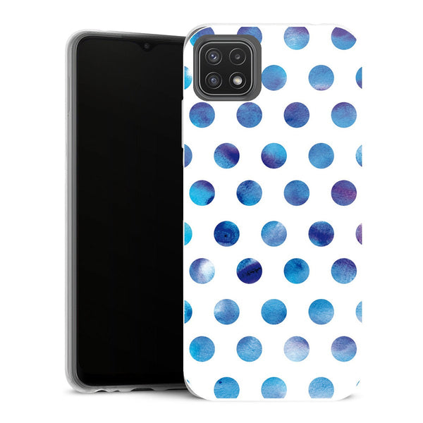 Coque Samsung Galaxy A22 5G Aesthetic Pois Bleu Espace - MaCoquePerso