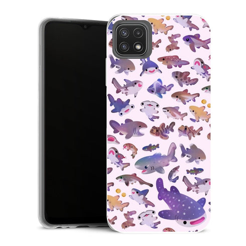 Coque Samsung Galaxy A22 5G Aesthetic Shark day2 nom ou version bg lumineuse - MaCoquePerso
