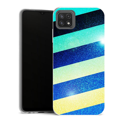 Coque Samsung Galaxy A22 5G Aesthetic striped colorful glitter - MaCoquePerso