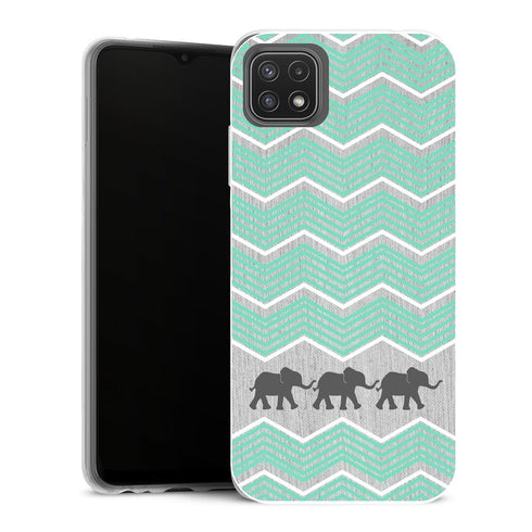 Coque Samsung Galaxy A22 5G Aesthetic Trois éléphants - MaCoquePerso