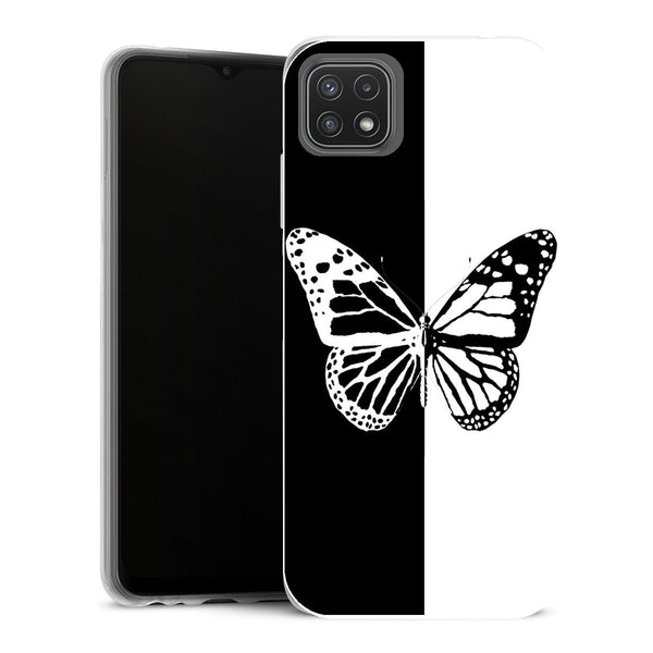 Coque Samsung Galaxy A22 5G Animaux Butterfly nb - MaCoquePerso