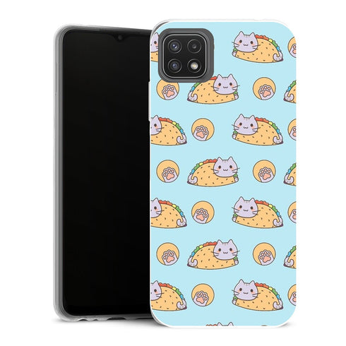 Coque Samsung Galaxy A22 5G Animaux Chats et tacos - MaCoquePerso
