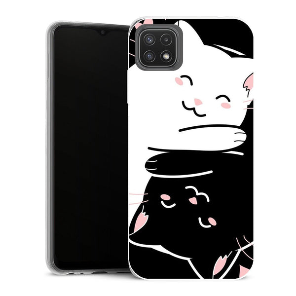 Coque Samsung Galaxy A22 5G Animaux Chats Kawaii Yin et Yang - MaCoquePerso