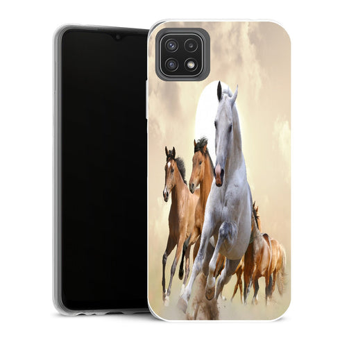 Coque Samsung Galaxy A22 5G Animaux Cheval Blanc - MaCoquePerso