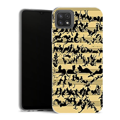 Coque Samsung Galaxy A22 5G Animaux Clef musicale pour chat - MaCoquePerso