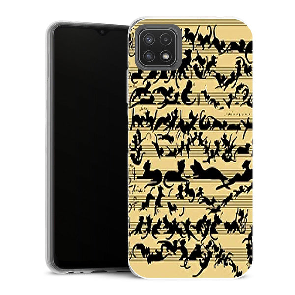 Coque Samsung Galaxy A22 5G Animaux Clef musicale pour chat - MaCoquePerso