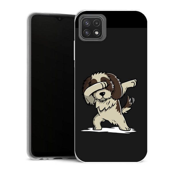 Coque Samsung Galaxy A22 5G Animaux dog shih tzu dabbing - MaCoquePerso