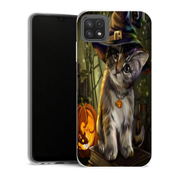 Coque Samsung Galaxy A22 5G Animaux Halloween Cat - MaCoquePerso