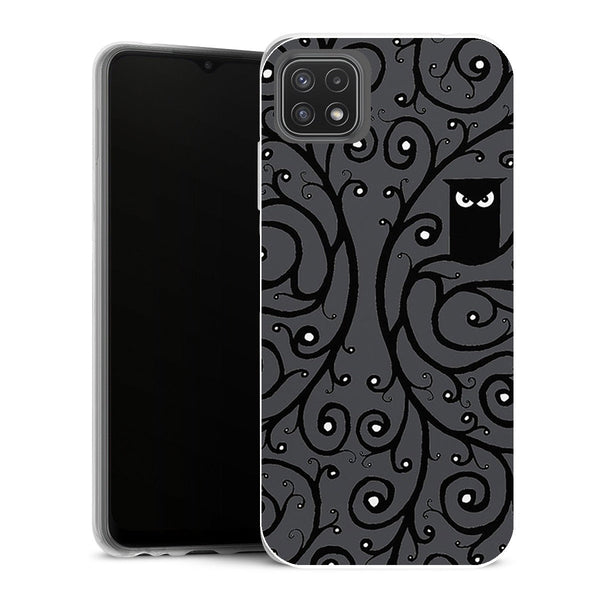 Coque Samsung Galaxy A22 5G Animaux Hibou N&B - MaCoquePerso