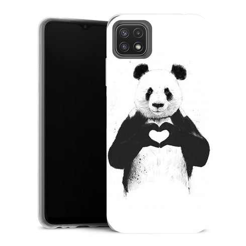 Coque Samsung Galaxy A22 5G Animaux Panda Love - MaCoquePerso