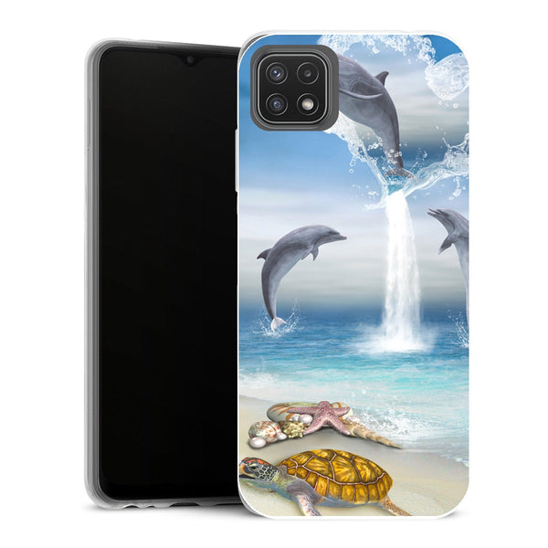 Coque Samsung Galaxy A22 5G Animaux The Heart of the Dolphins - MaCoquePerso