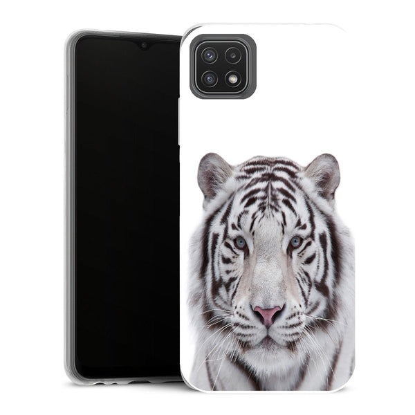 Coque Samsung Galaxy A22 5G Animaux Tigre Blanc - MaCoquePerso