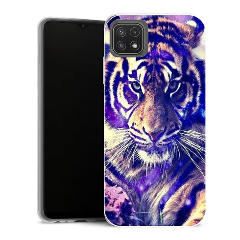 Coque Samsung Galaxy A22 5G Animaux Tigre Bleu - MaCoquePerso