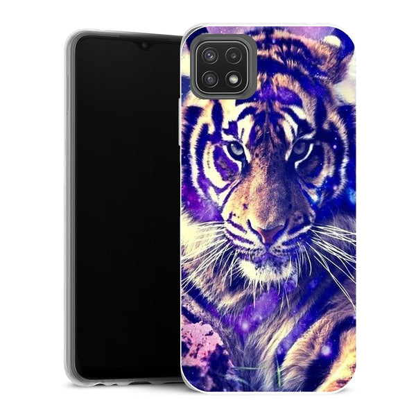 Coque Samsung Galaxy A22 5G Animaux Tigre Bleu - MaCoquePerso