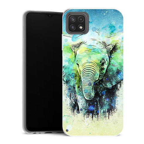 Coque Samsung Galaxy A22 5G Animaux Watercolor Elephant - MaCoquePerso