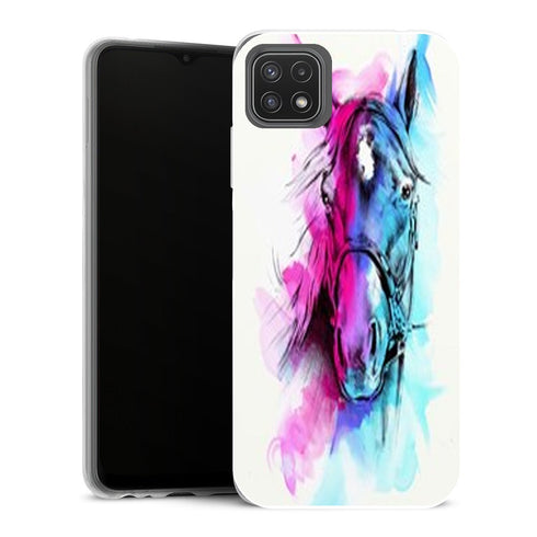 Coque Samsung Galaxy A22 5G Animaux Watercolor Horse 268079546 - MaCoquePerso