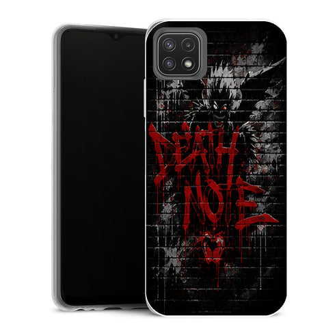 Coque Samsung Galaxy A22 5G Death Note Graffiti Mur Rouge - MaCoquePerso