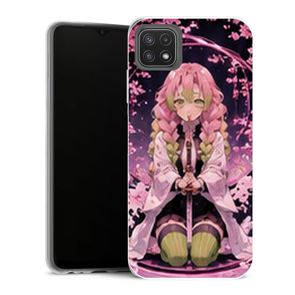 Coque Samsung Galaxy A22 5G Demon Slayer Mitsuri Kanroji Assis Arche Rose - MaCoquePerso