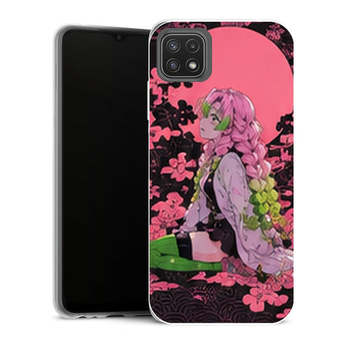 Coque Samsung Galaxy A22 5G Demon Slayer Mitsuri Kanroji Assis Soleil Rose - MaCoquePerso