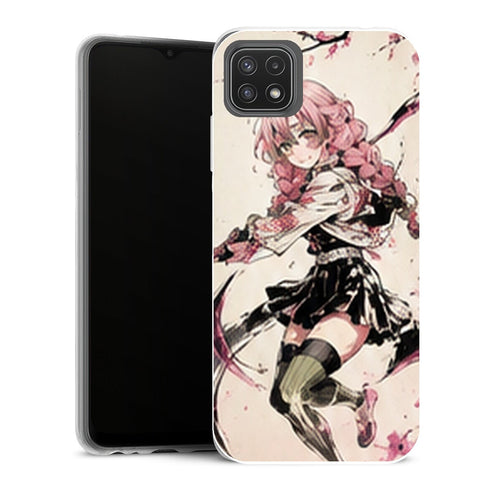 Coque Samsung Galaxy A22 5G Demon Slayer Mitsuri Kanroji Attaque Encre Blanche - MaCoquePerso