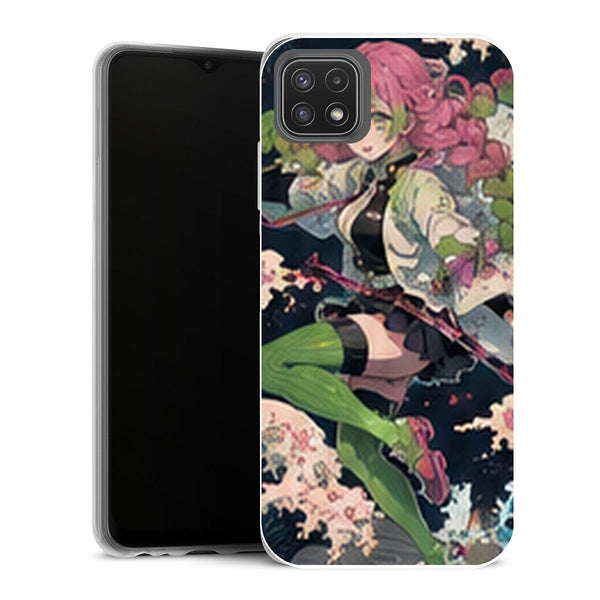 Coque Samsung Galaxy A22 5G Demon Slayer Mitsuri Kanroji Attaque Vague Fleurie - MaCoquePerso
