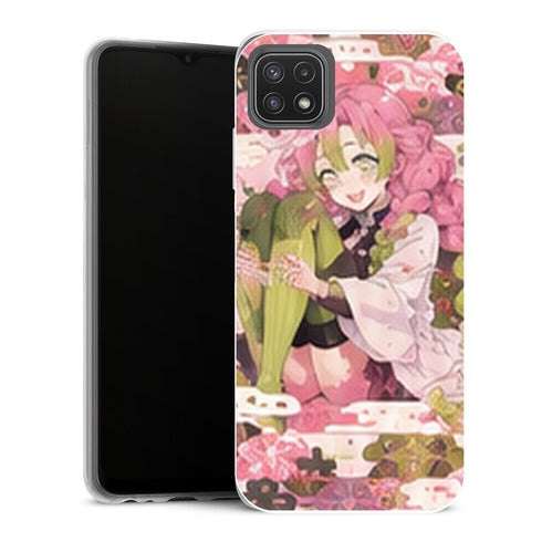 Coque Samsung Galaxy A22 5G Demon Slayer Mitsuri Kanroji Carte Fleurie - MaCoquePerso