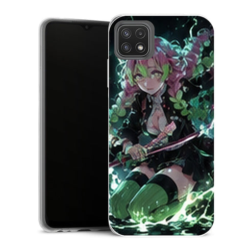 Coque Samsung Galaxy A22 5G Demon Slayer Mitsuri Kanroji Eclair Vert Katana - MaCoquePerso