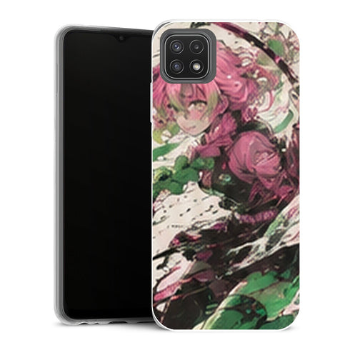 Coque Samsung Galaxy A22 5G Demon Slayer Mitsuri Kanroji Encre Verte Combat - MaCoquePerso