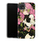 Coque Samsung Galaxy A22 5G Demon Slayer Mitsuri Kanroji Fond Fleurs Noir - MaCoquePerso